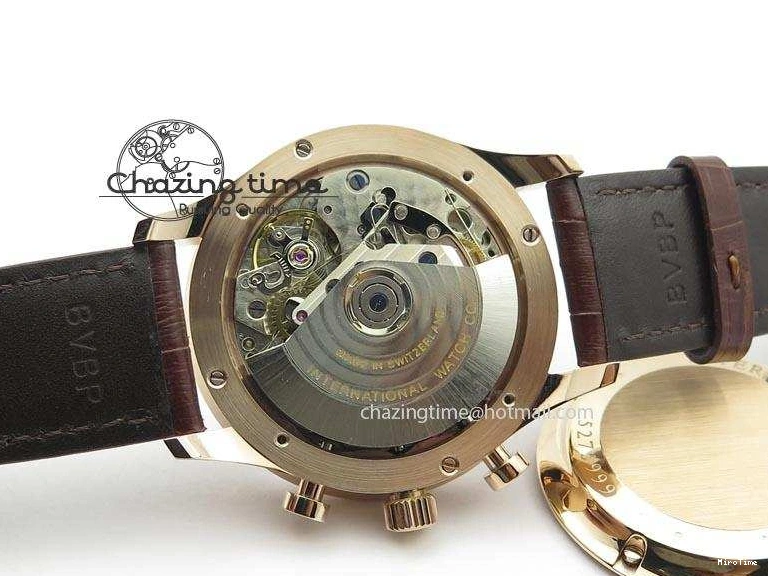 MIROTIME 0414 Portuguese IW371415 ZF 1:1 Best Edition RG Black dial On Brown Leather Strap A Modern 7286